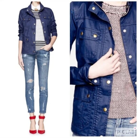 J. Crew Downtown Field Utility Military Relaxed boyfriend fit Jacket Siz… - Picture 1 of 12
